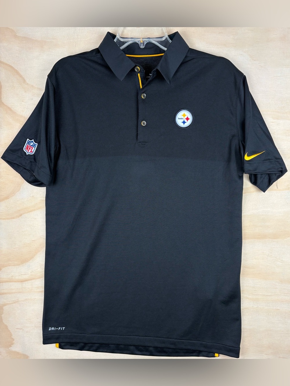 Nike Drifit Polo Shirt NFL Pittsburgh Steelers Football On Field Apparel Medium